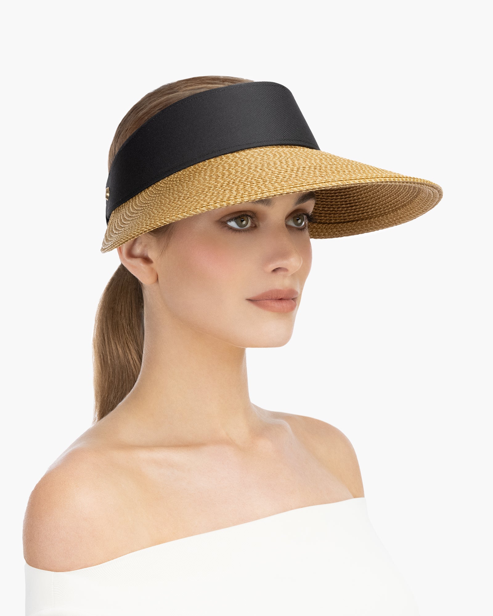 Champ II Visor for Women - Natural/Black - Larger Peak Span