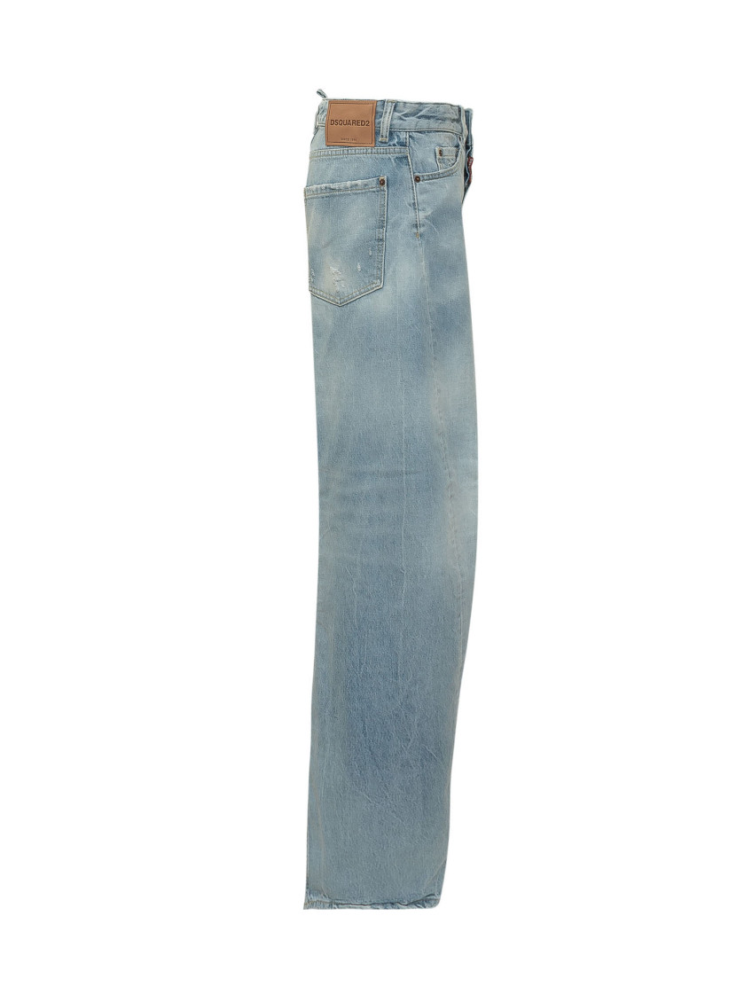 Light Blue Loose Mid Rise Jeans