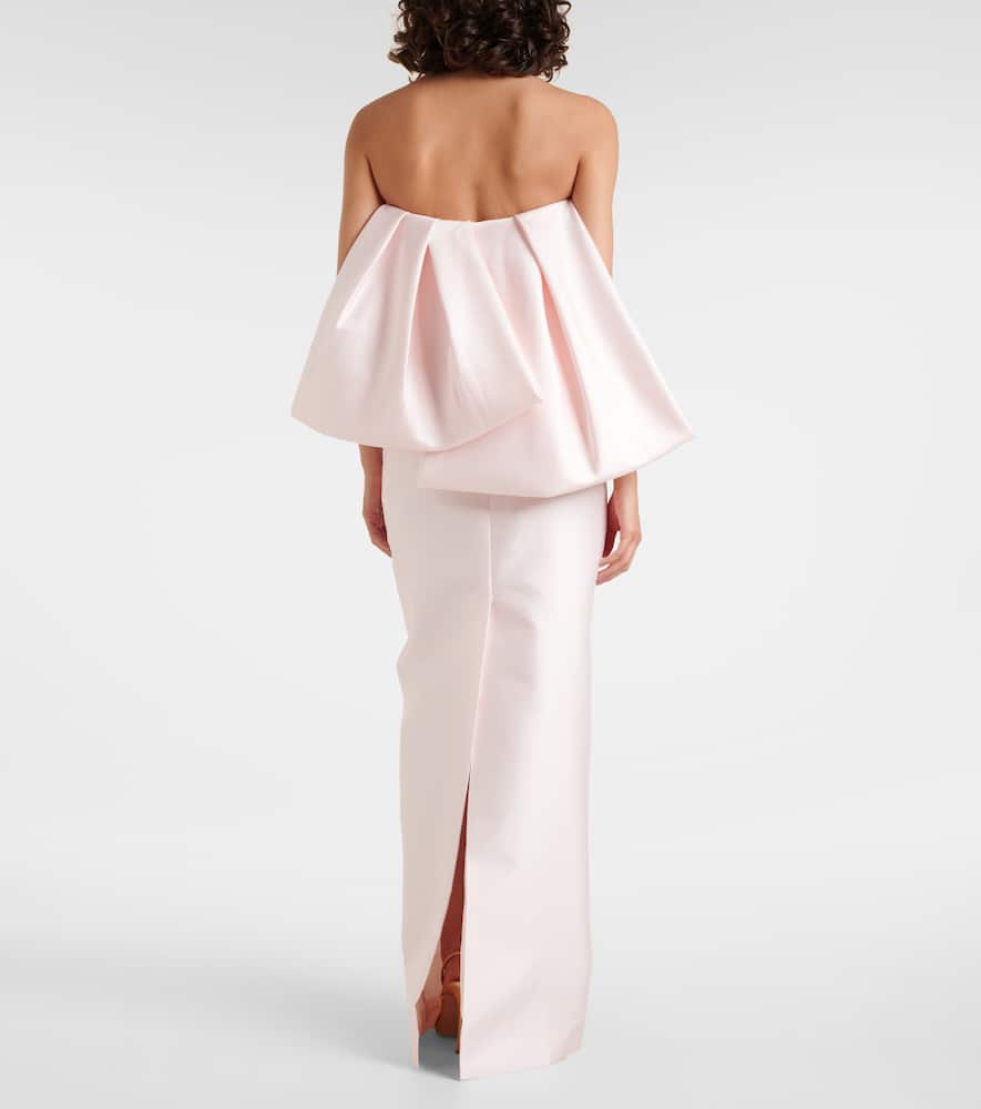Bow-detail satin gown