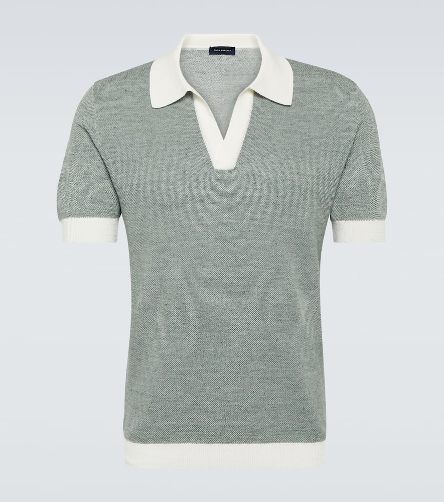 Cotton and linen polo shirt