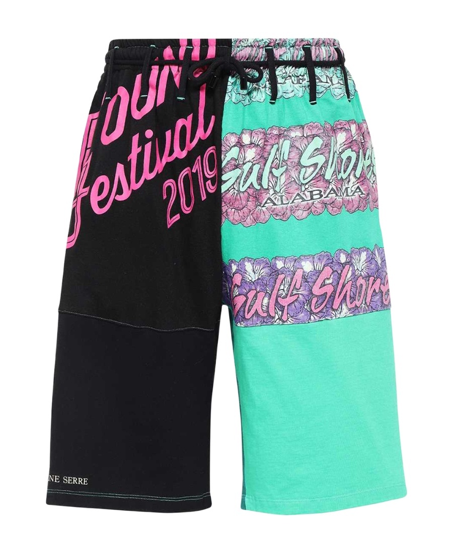 Colour-block drawstring shorts