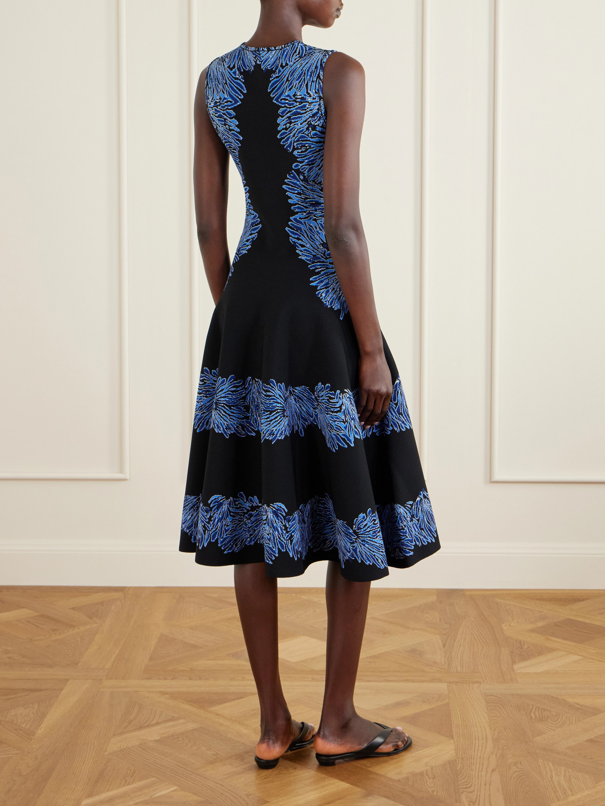 Iona Jacquard-knit Midi Dress - Blue