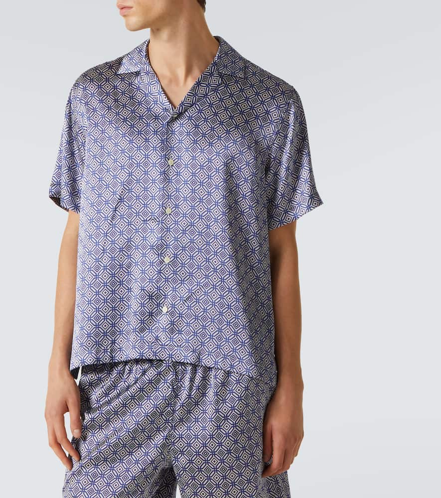 Roberto printed silk bowling shirt