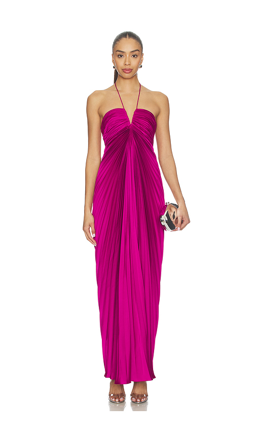 AMUR Ionea Pleated Gown in Purple. 12. Also