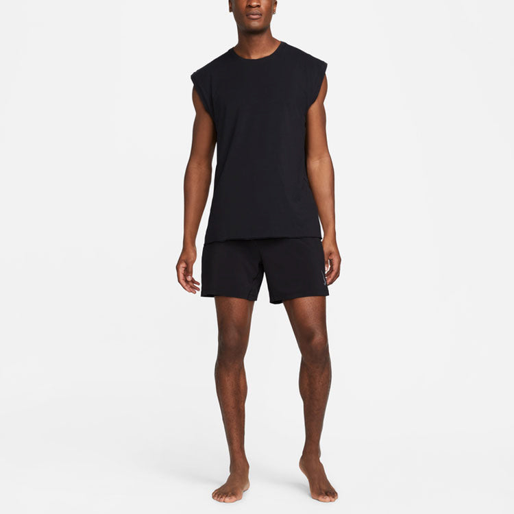 Men's Solid Color Round Neck Pullover Sleeveless Vest Black