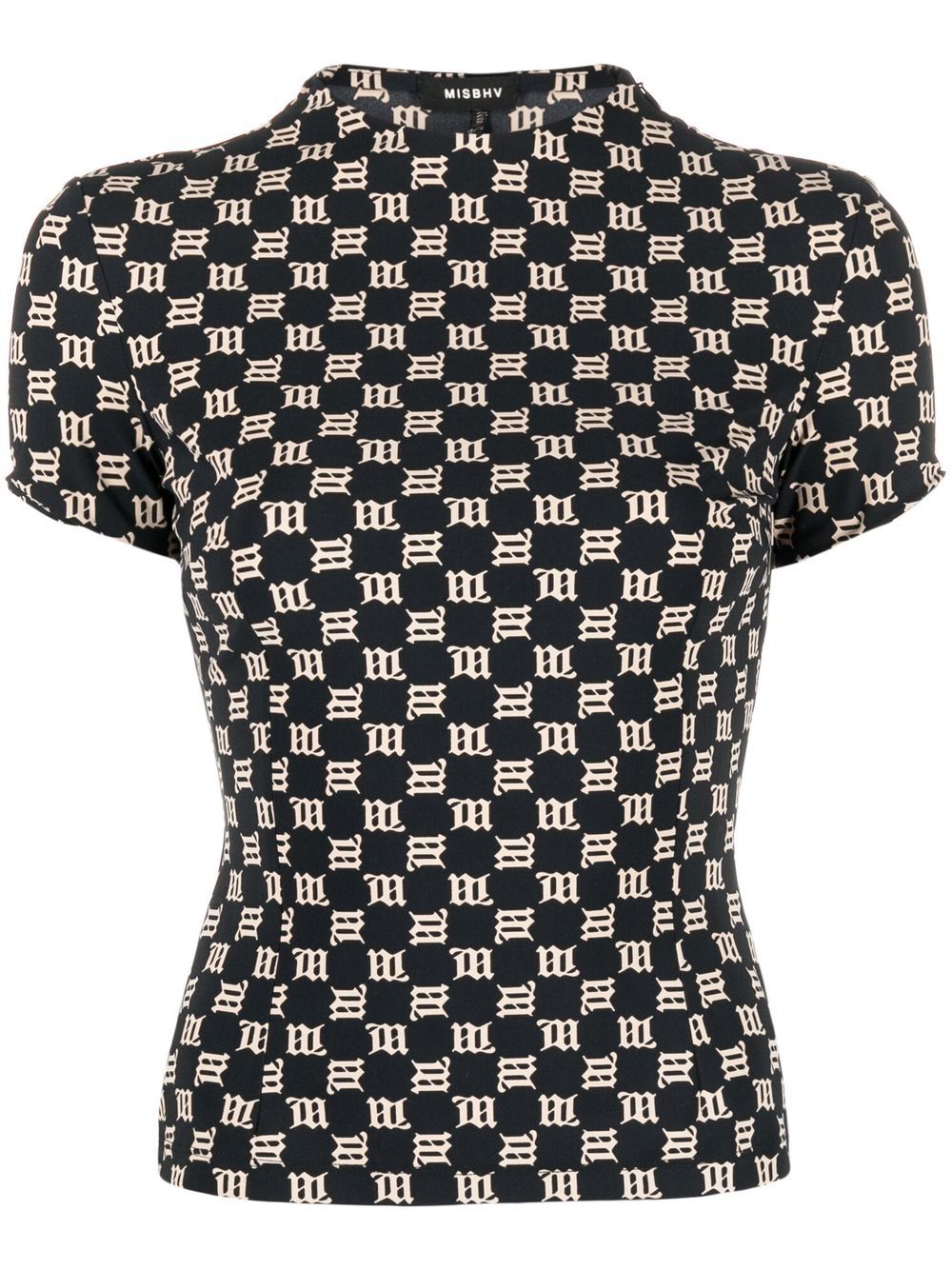 Monogram-print slim T-shirt - Black