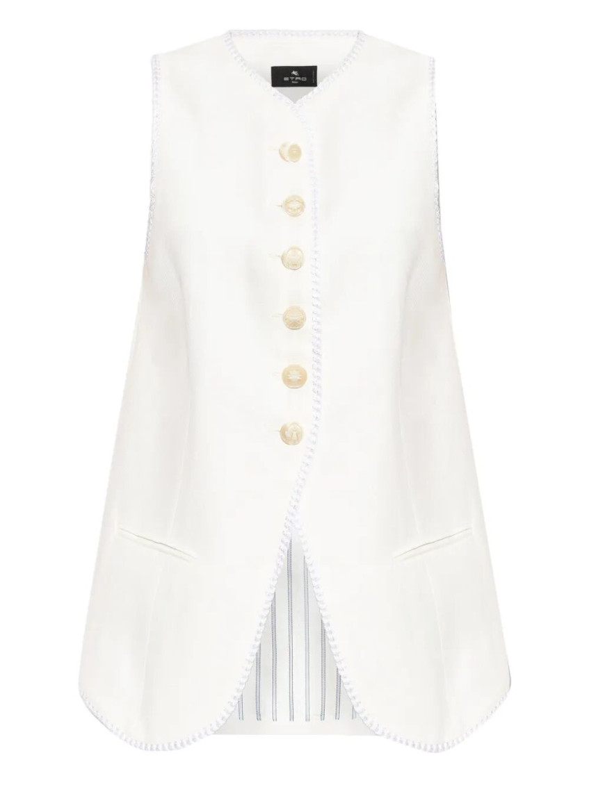 Button-Down Waistcoat With Trims