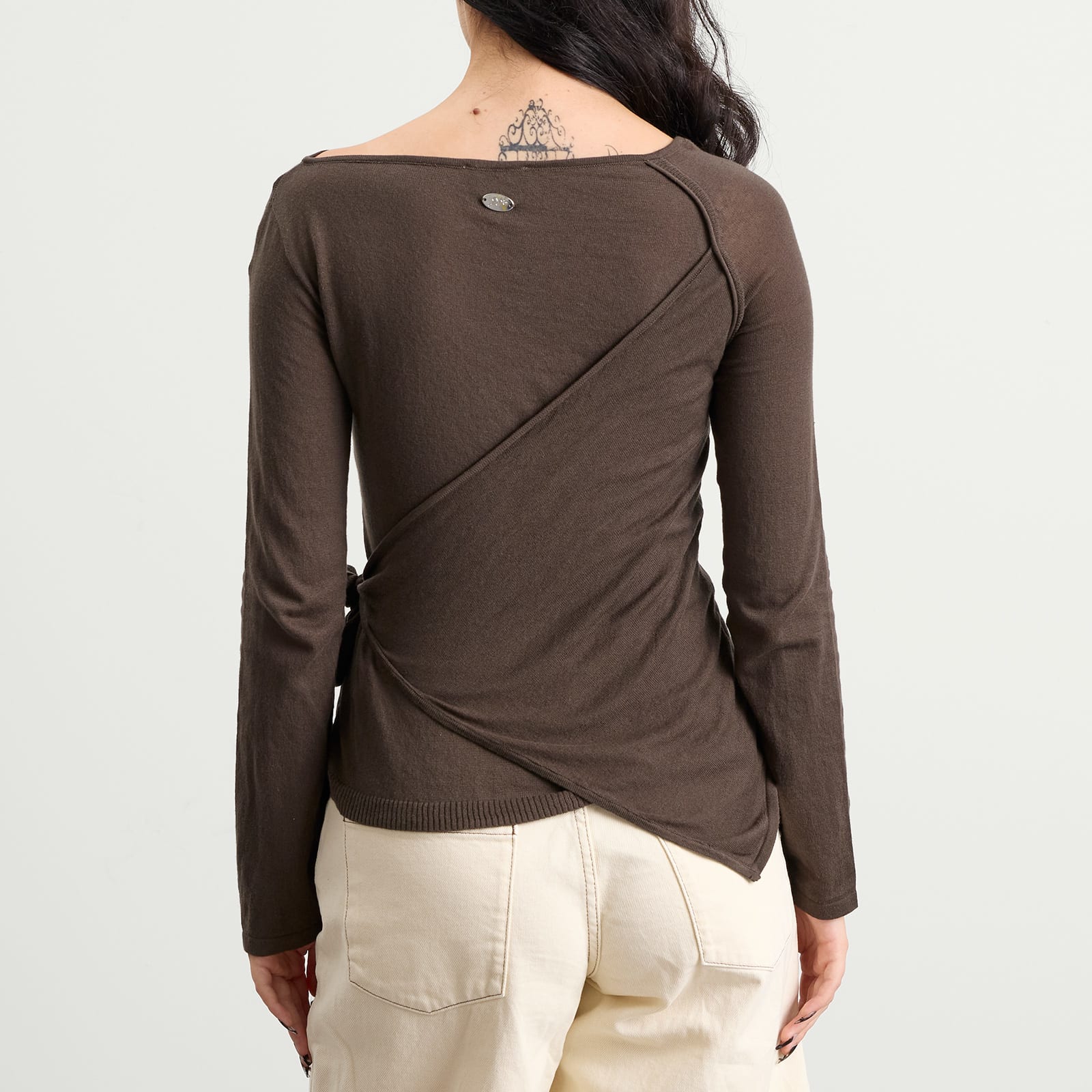Women's Hannie Sheer Tie Jumper Khaki