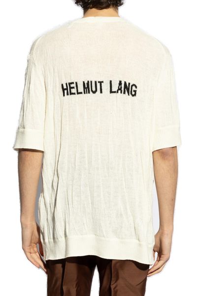 Helmut Lang Crushed Logo Intarsia Knitted T-Shirt