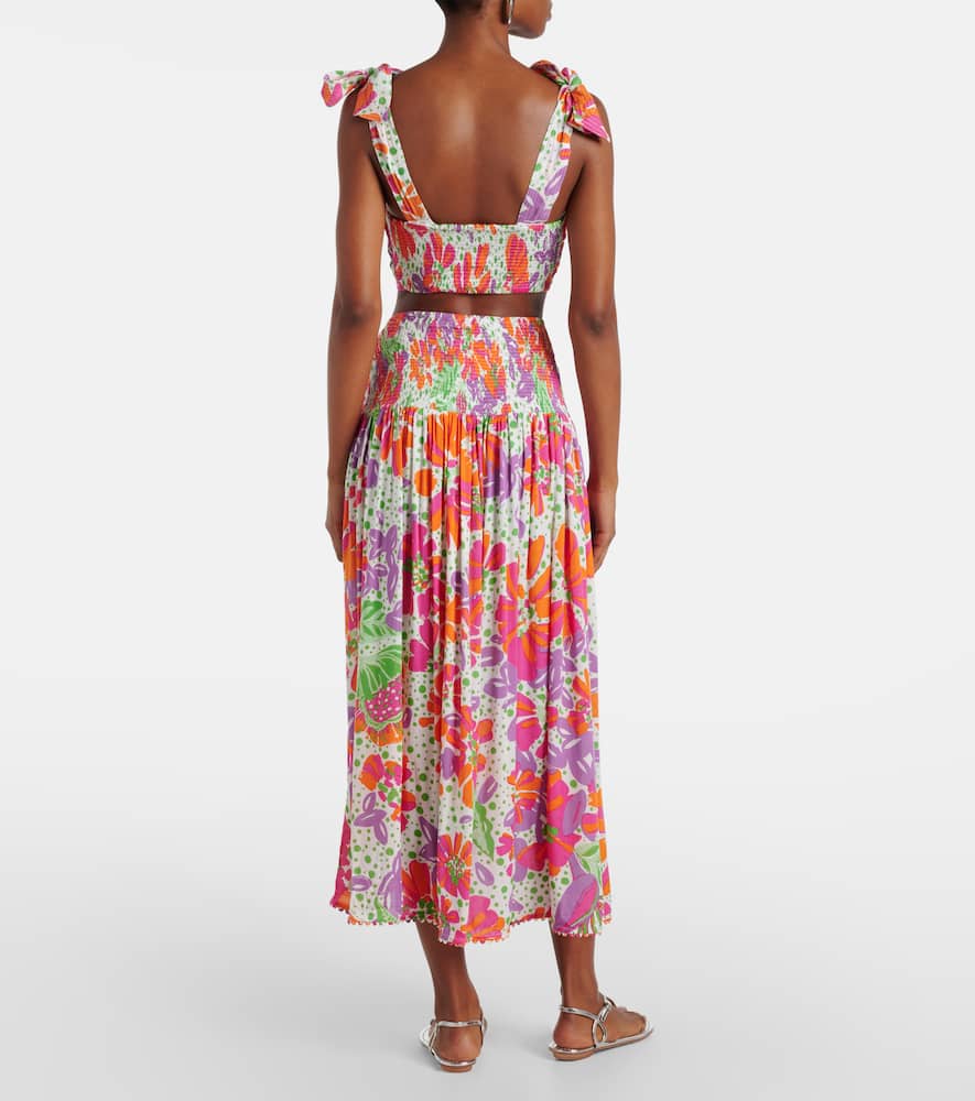 Carla printed halterneck crop top