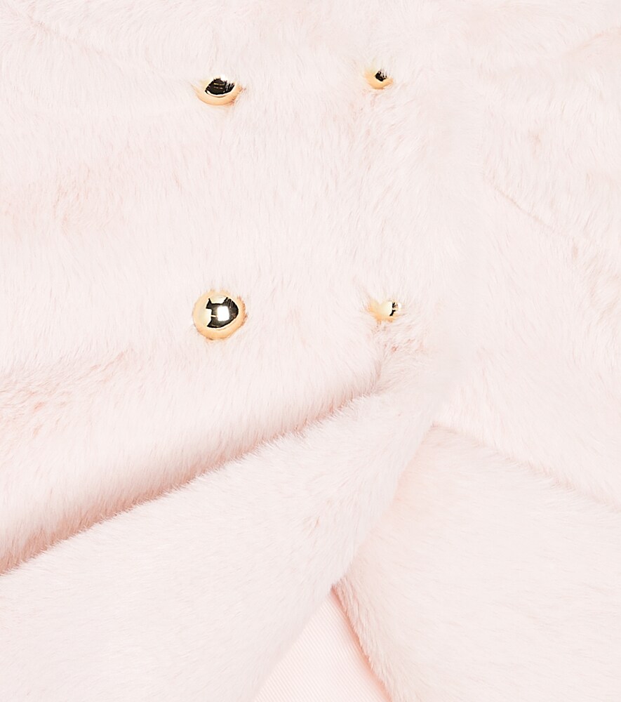 Baby hooded faux fur coat