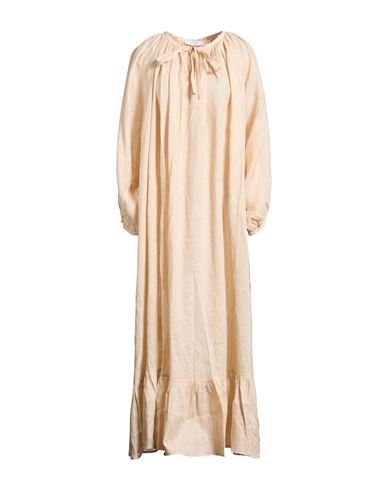 Woman Maxi dress Beige Size ONESIZE Linen