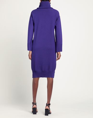 Woman Mini dress Purple Size 10 Merino Wool, Viscose, Cashmere