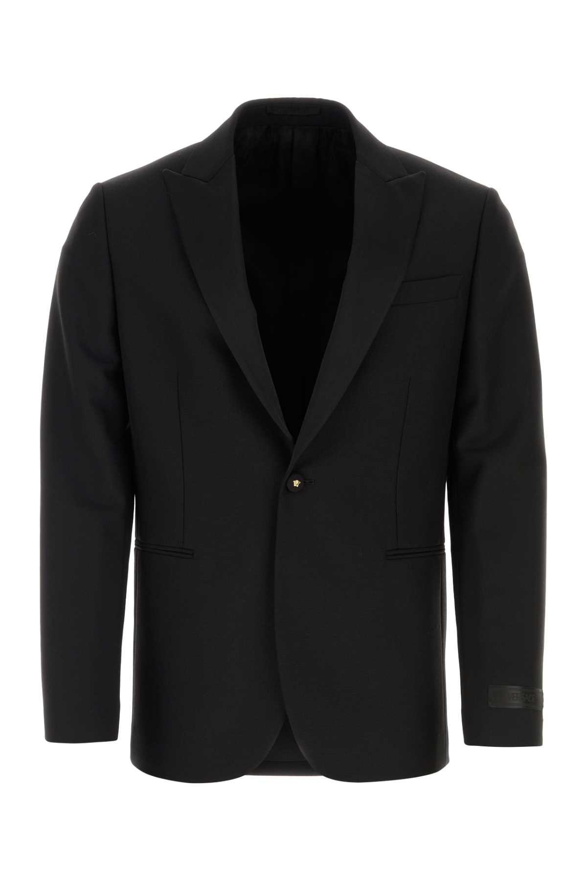 Wool Blend Blazer — Black