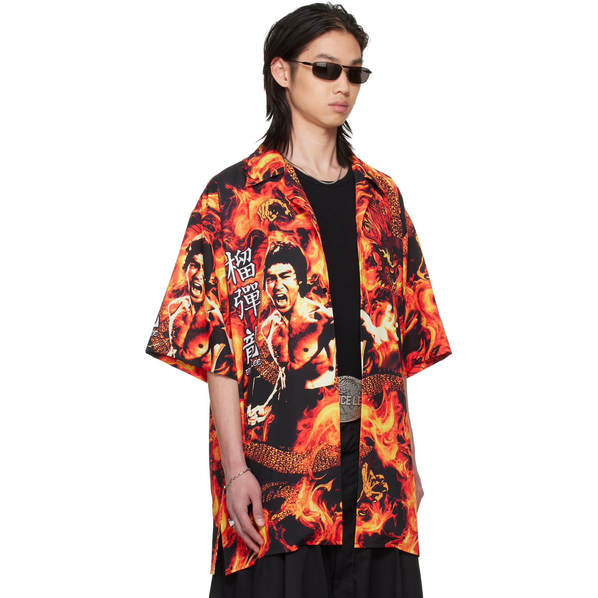 BRUCE LEE x LỰU ĐẠN Black & Orange Sleaze Shirt