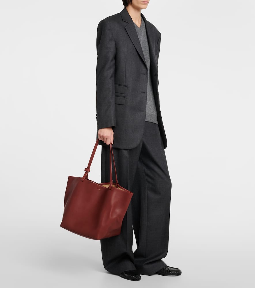 The Row Park Tote Three leather tote bag
