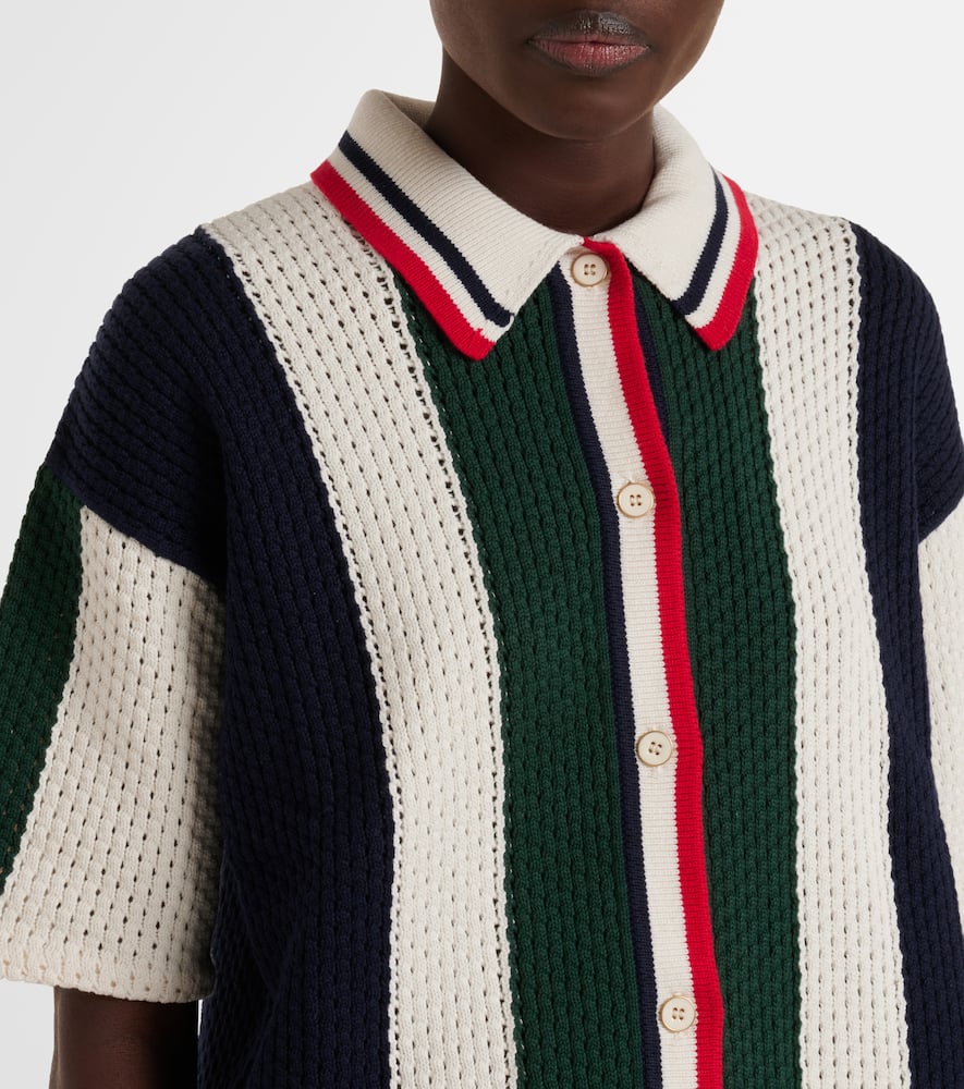 Reverie Chino striped open-knit cotton shirt