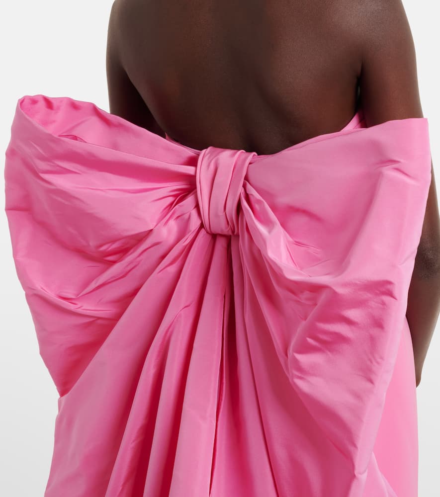 Bow-detail strapless crêpe gown