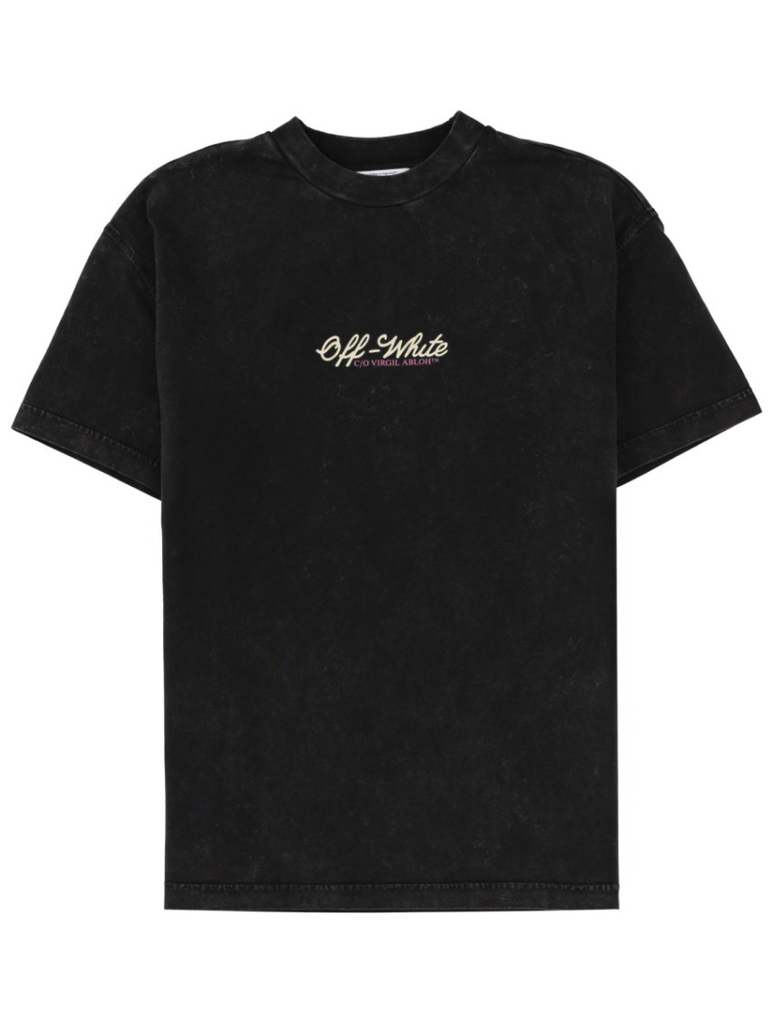 Off-White - logo crew neck t shirt graphic embroidery
