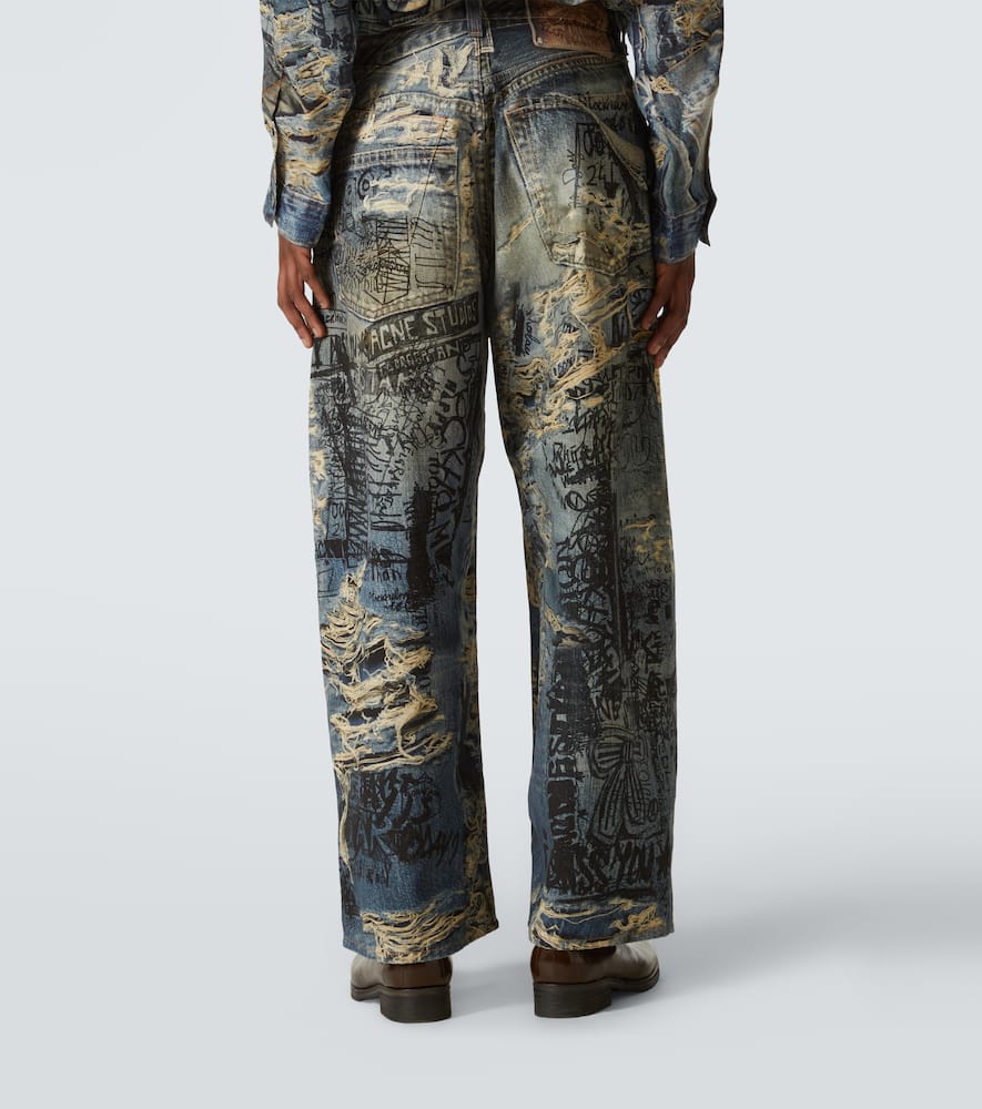 Acne Studios 2023 trompe l'ail wide-leg jeans