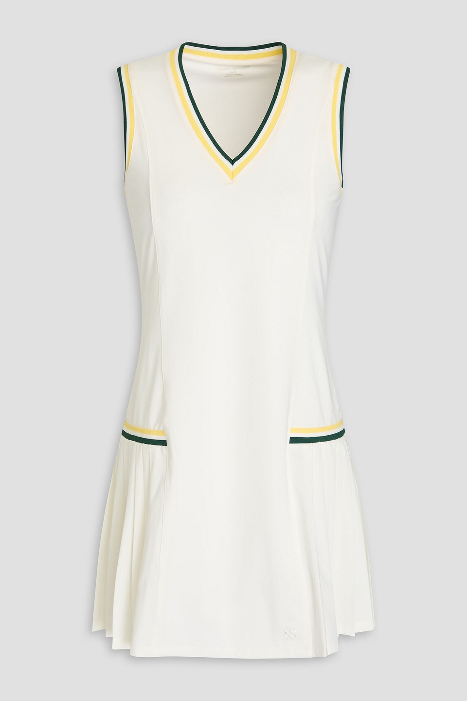Pleated stretch tennis dress - White - XL