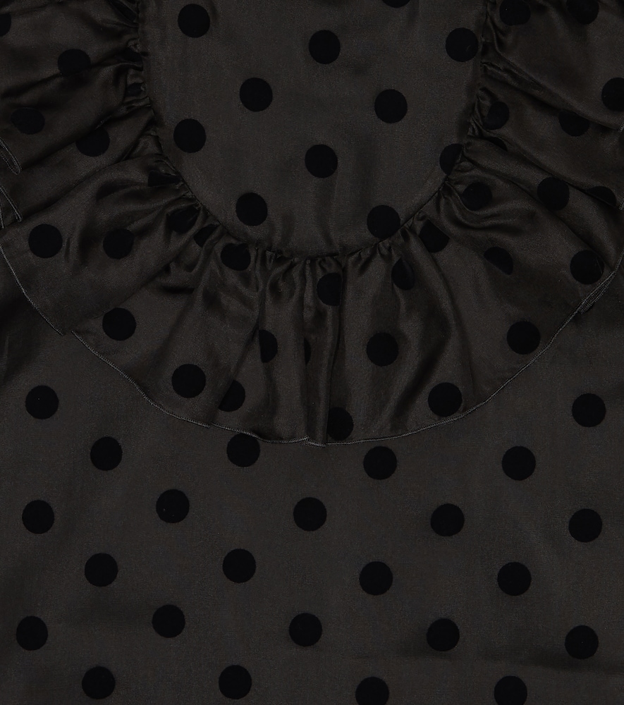 Stella McCartney Kids Polka-dot ruffle-trimmed silk dress