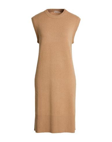 Woman Mini dress Camel Size 8 Wool, Cashmere