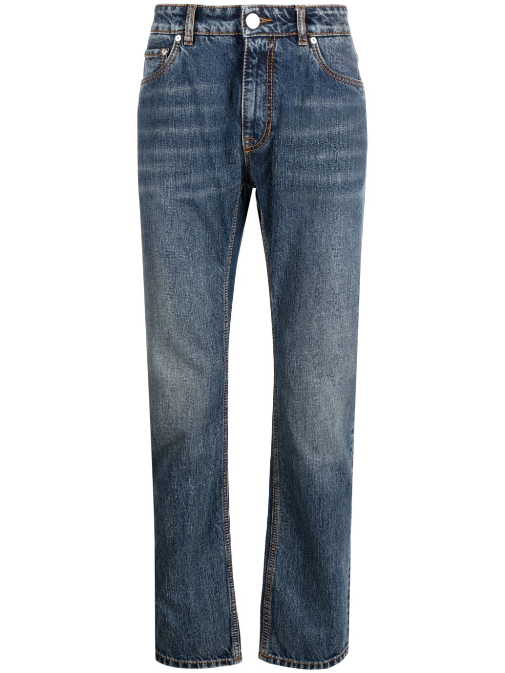 Pegaso-motif slim-cut jeans - Blue