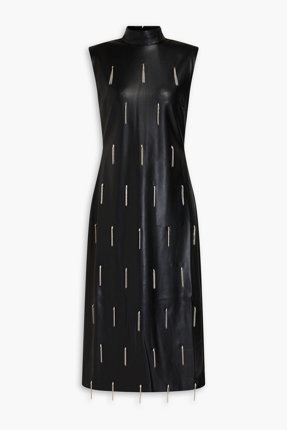 Stine Goya - Donna fringed turtleneck midi dress - Black - XS