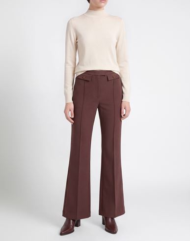 Woman Pants Chocolate brown Size 10 Polyester, Elastane