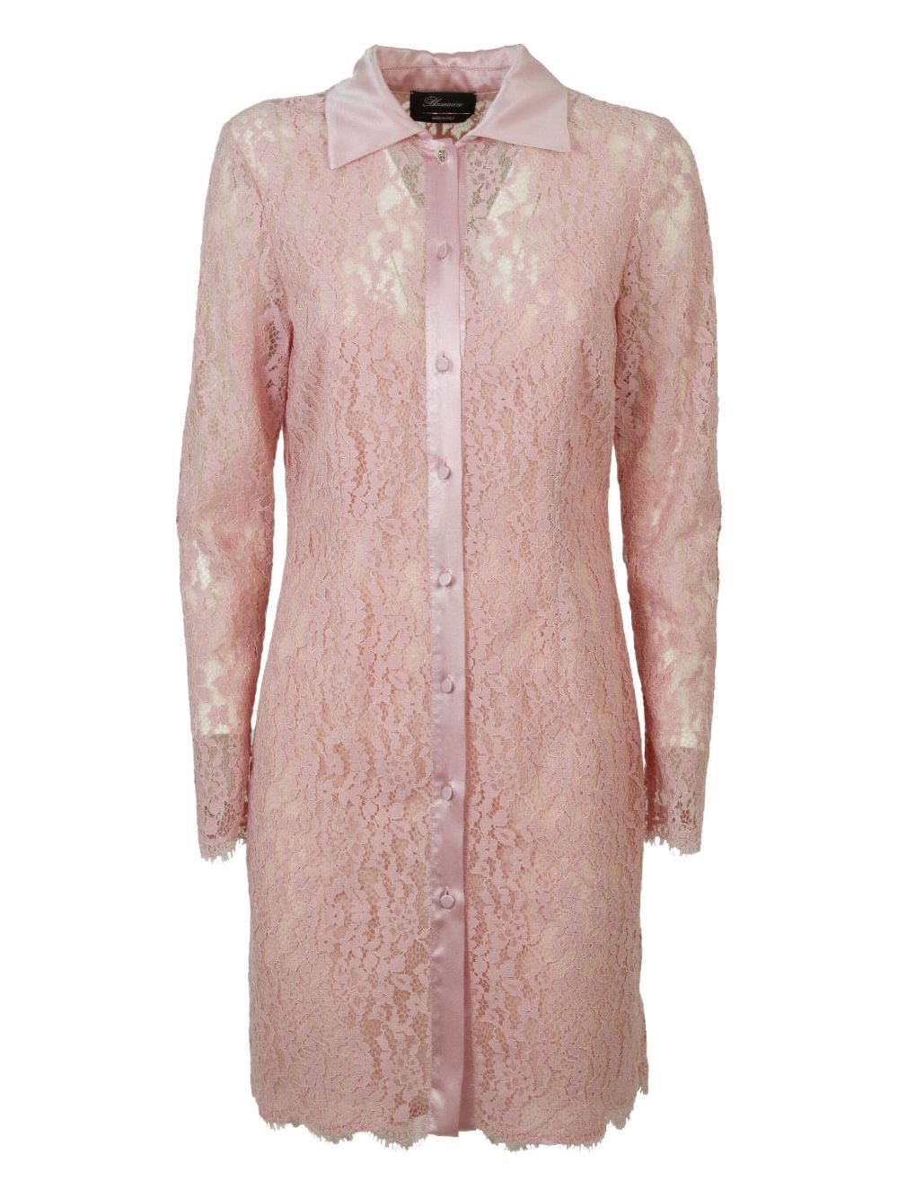 Lace point-collar dress - Pink
