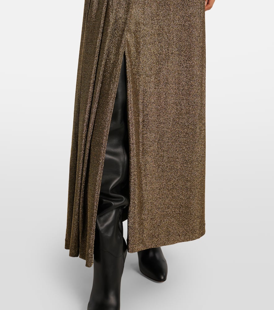Rafael asymmetric lamé maxi dress
