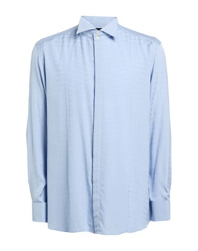 Man Shirt Sky blue Size 16 Cotton, Viscose