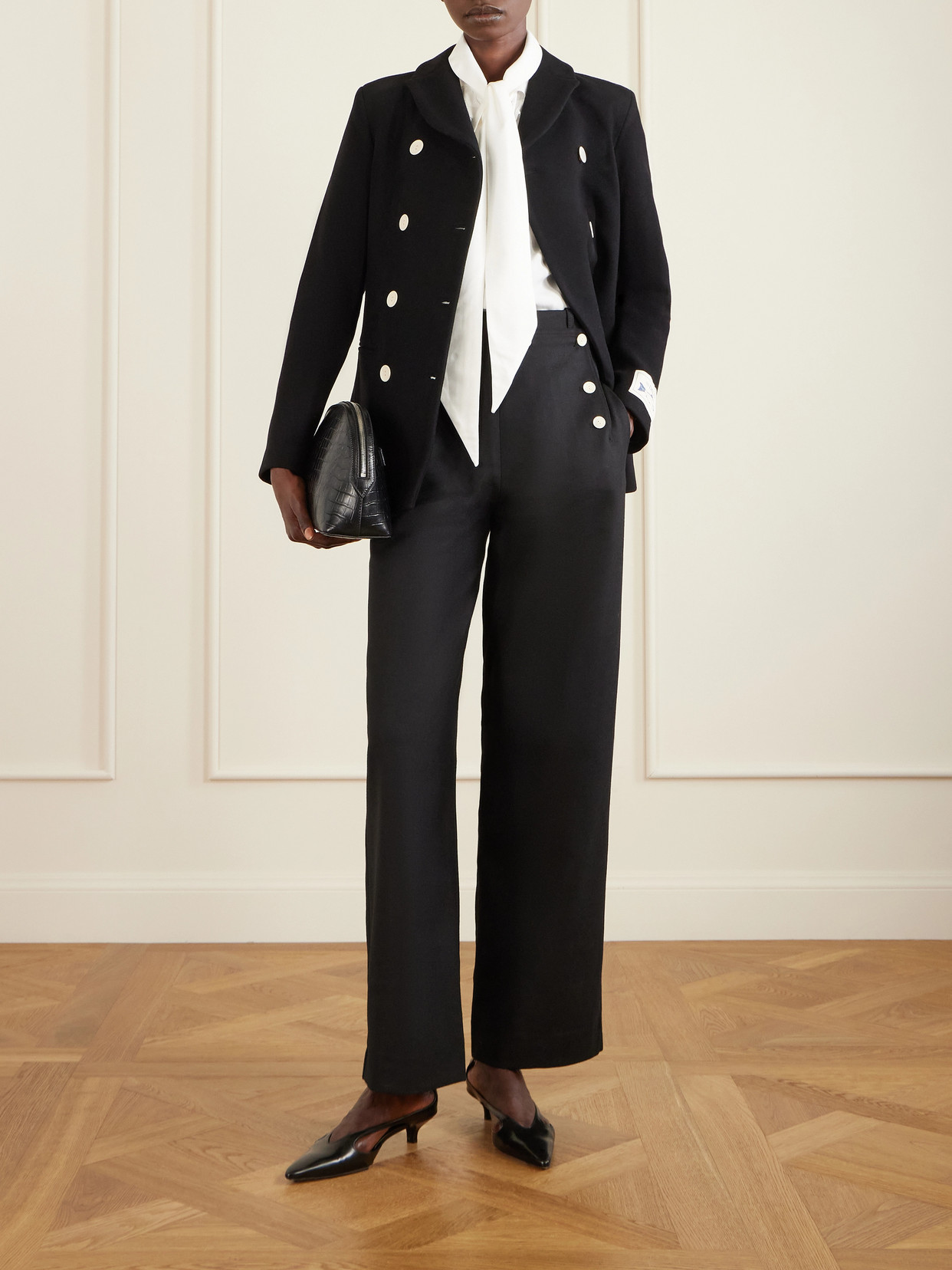 S. S. Daley - Marianne Double-breasted Wool-blend Jacket - Black