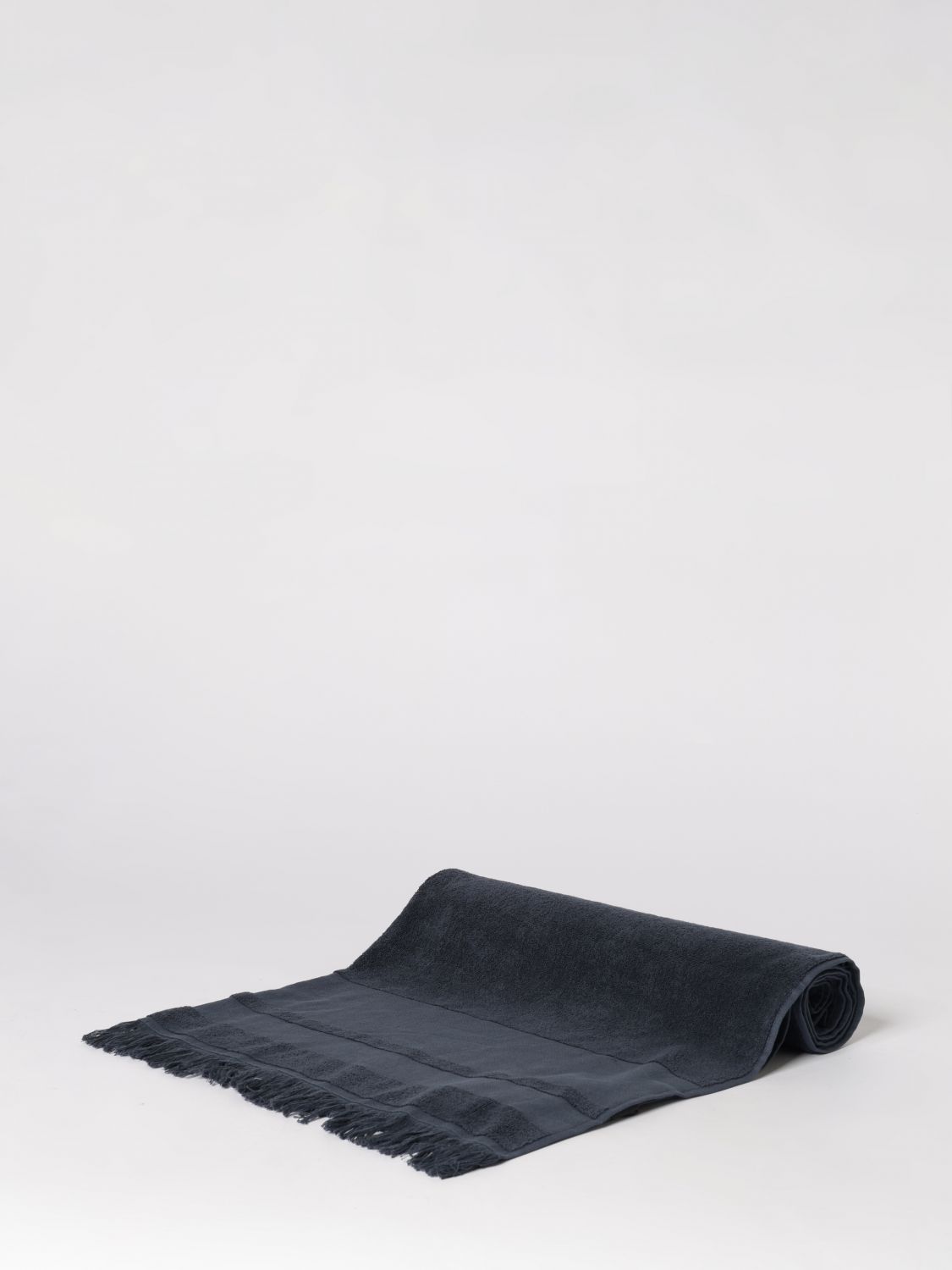 Logo-jacquard fringed towel - Blue