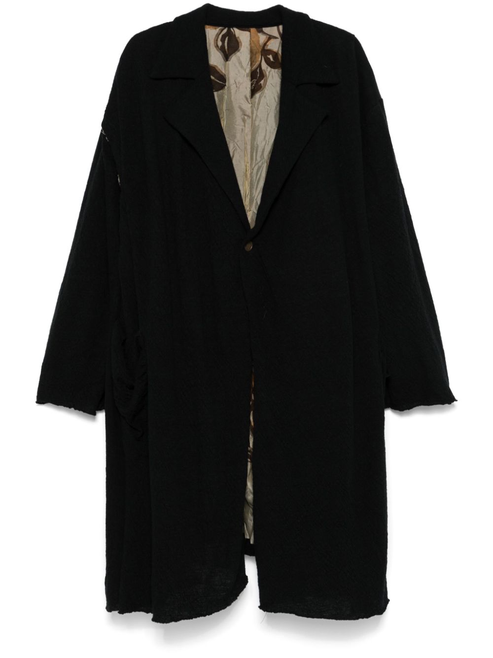 Textured coat - Black