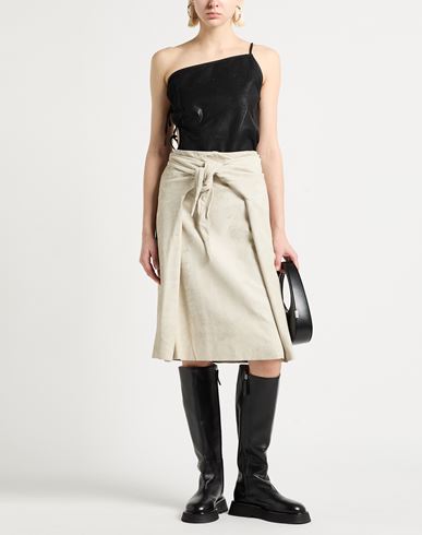 Woman Midi skirt Beige Size 6 Lambskin