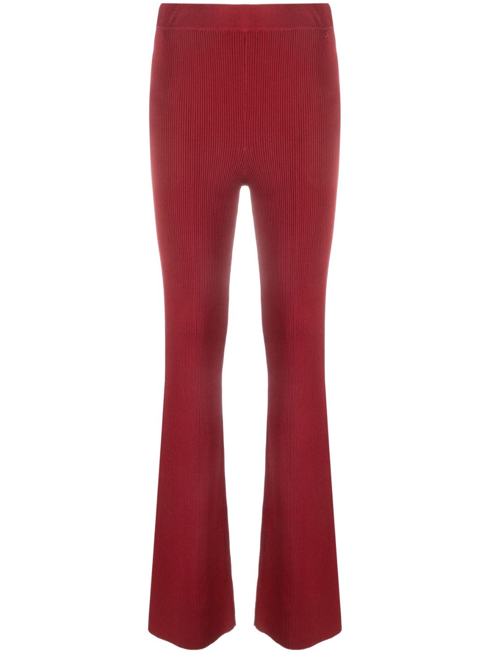 Ribbed bootcut trousers - Red