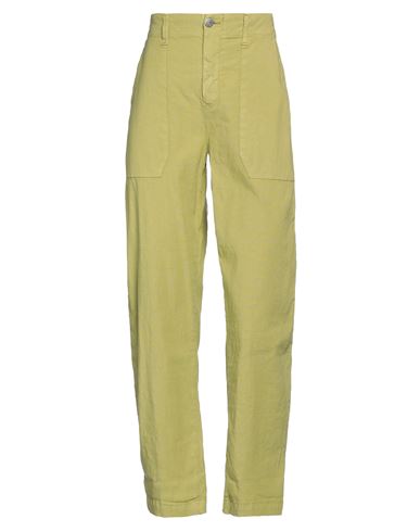 Cigala's Woman Pants Lime green Size 25 Linen, Cotton, Elastane