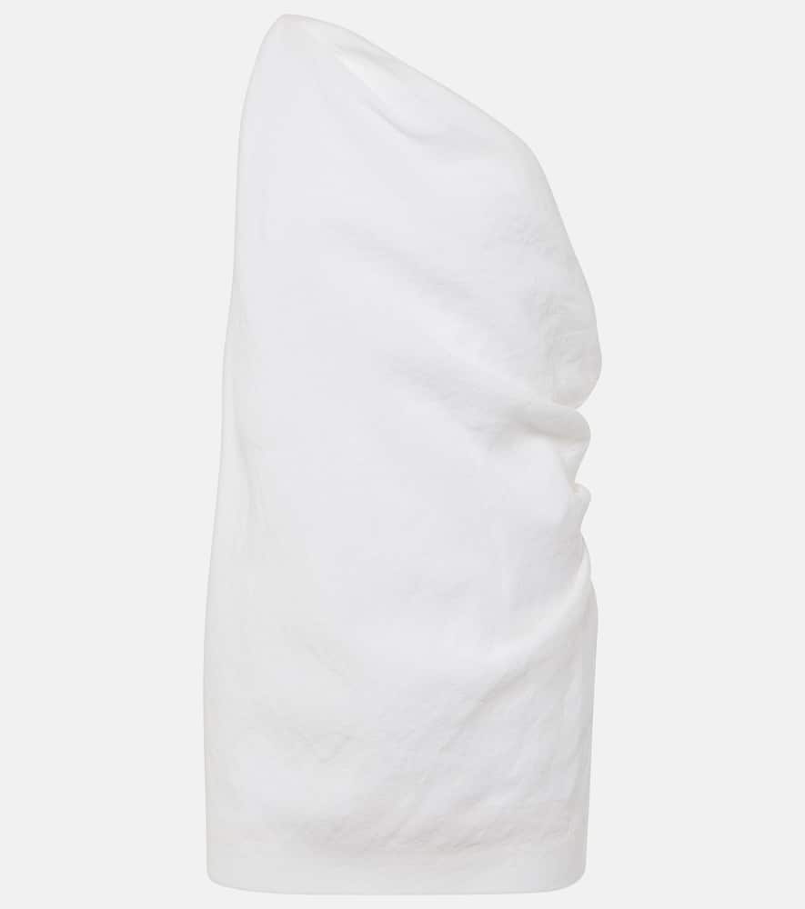 Petra one-shoulder linen top