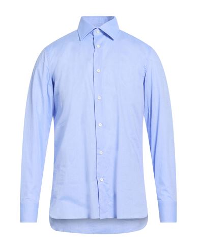 Man Shirt Azure Size 15 Cotton