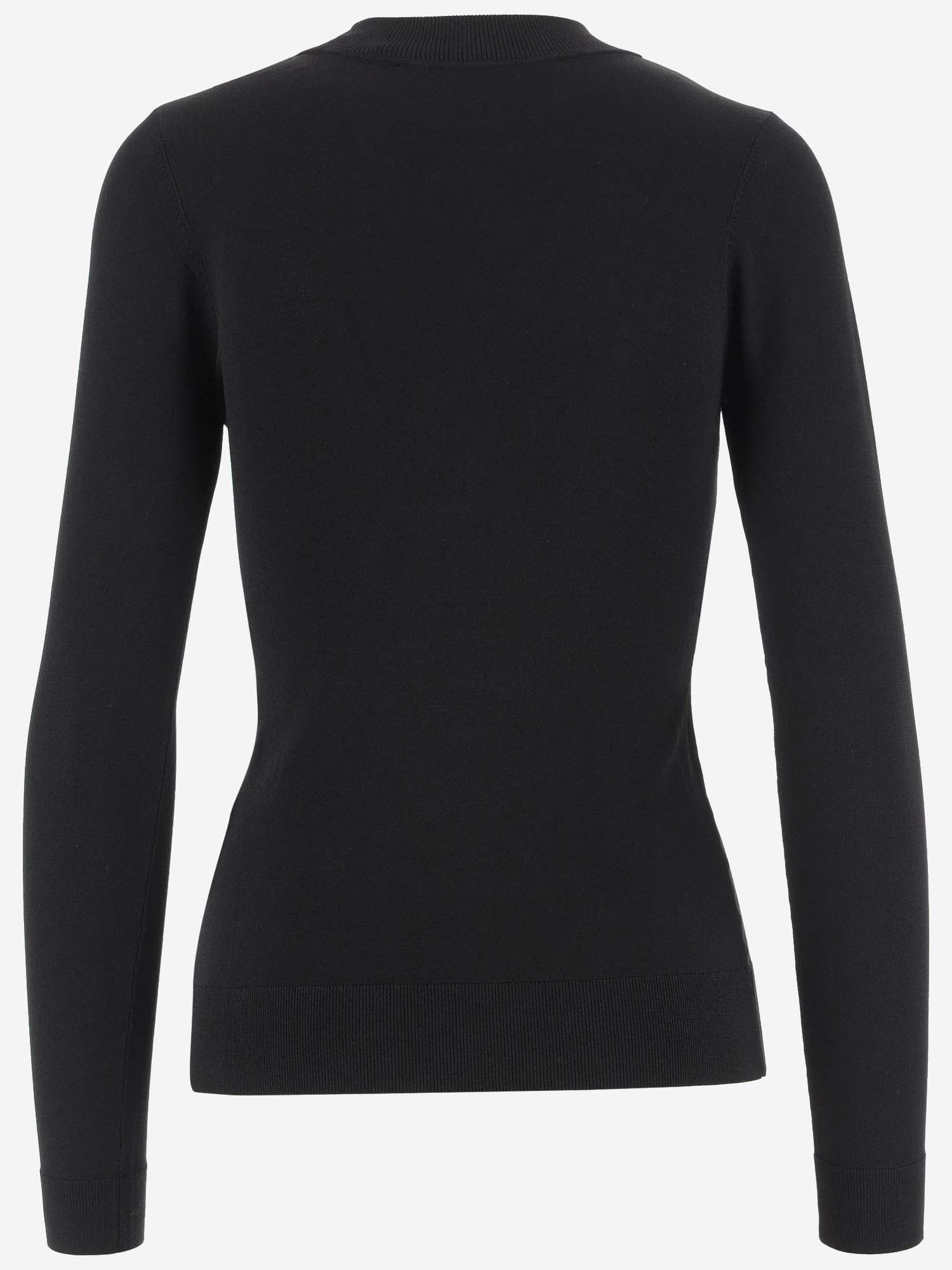 Logo-embroidered roll-neck jumper - Black