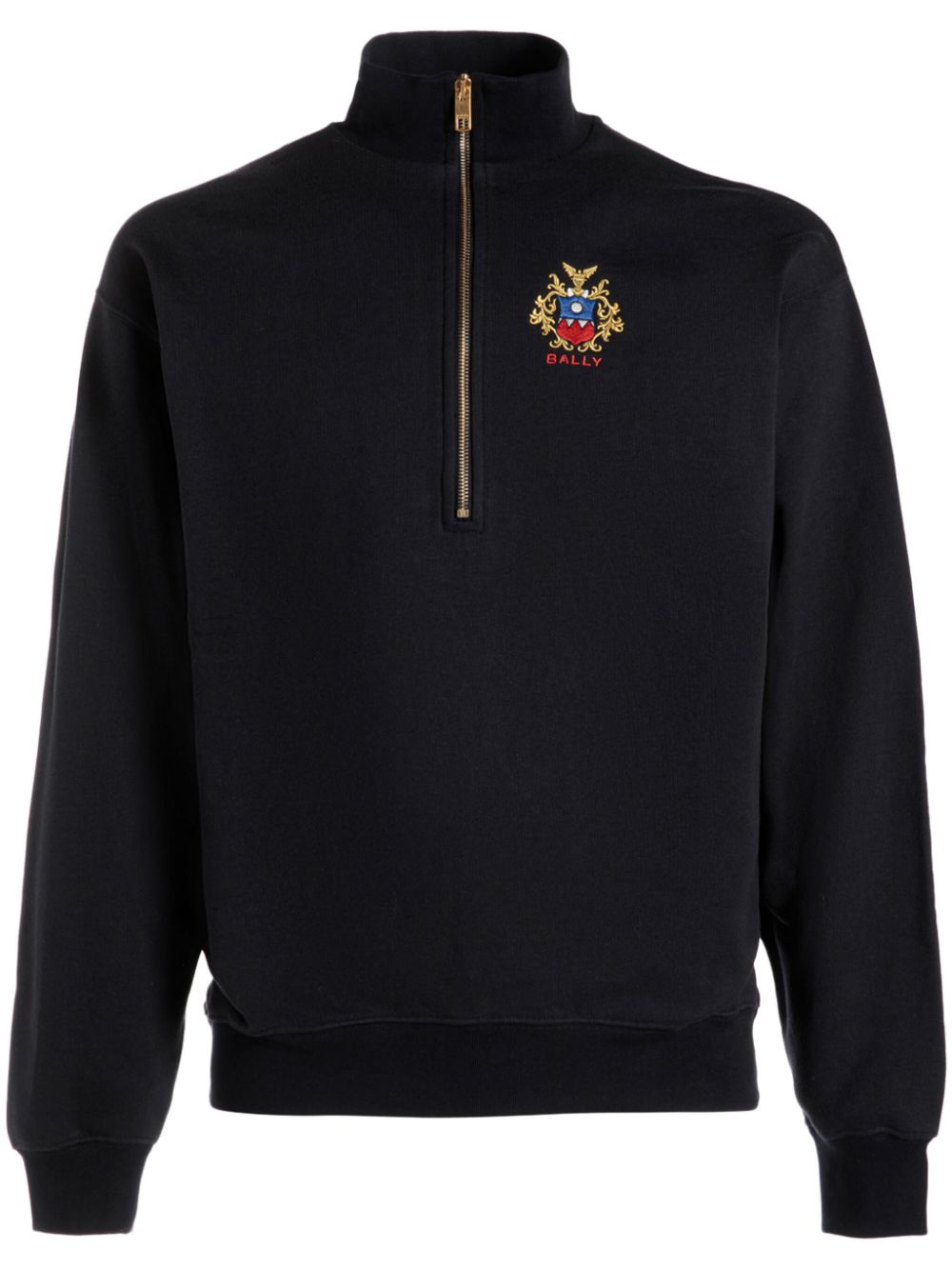 Logo-embroidered half-zip sweatshirt - Blue