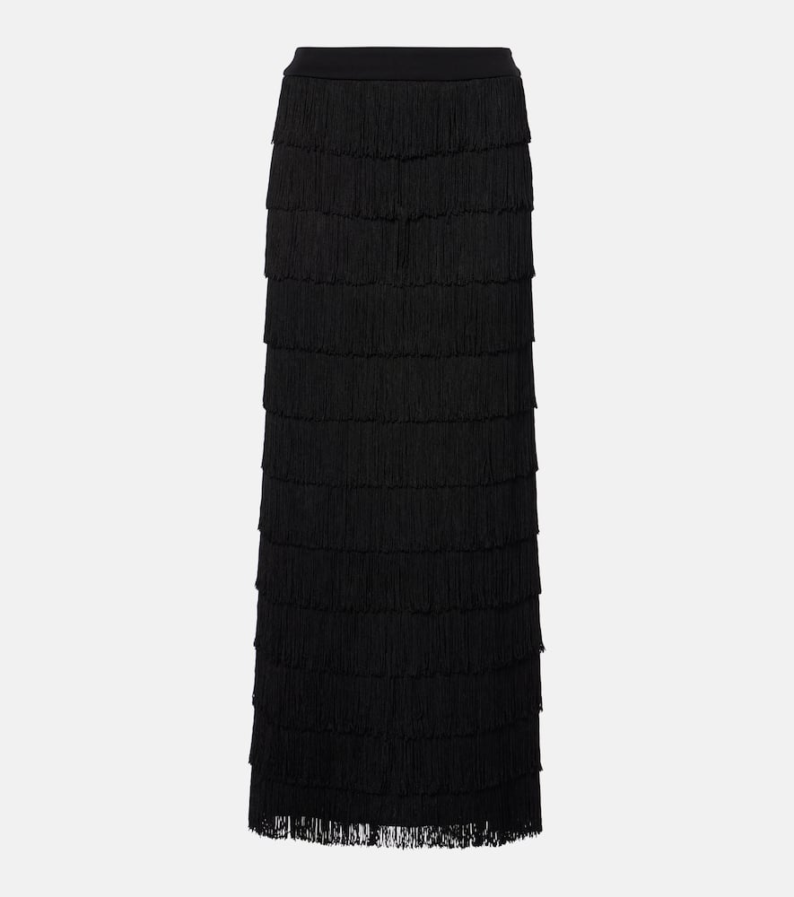 Emotional Essence fringed maxi skirt