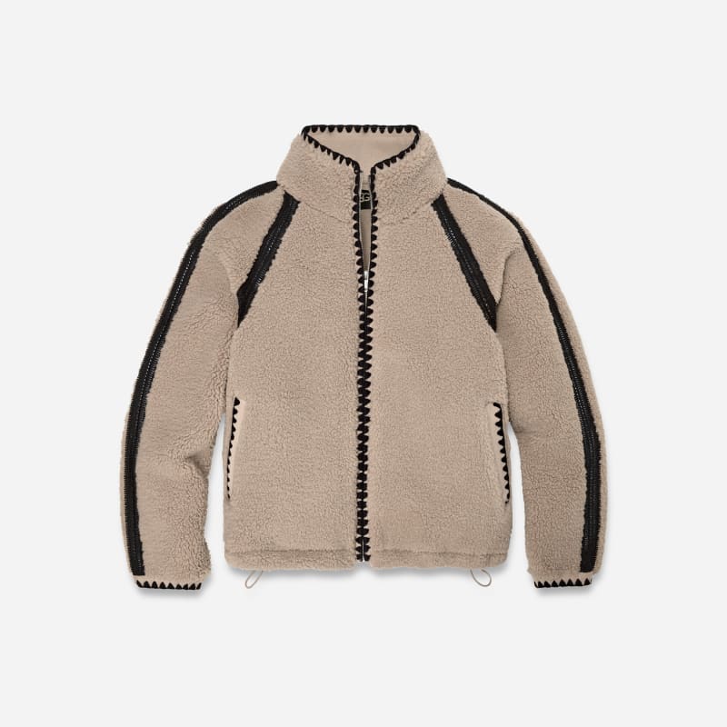 ® Women's Nikia Crochet ®fluff Jacket Fleece in Putty