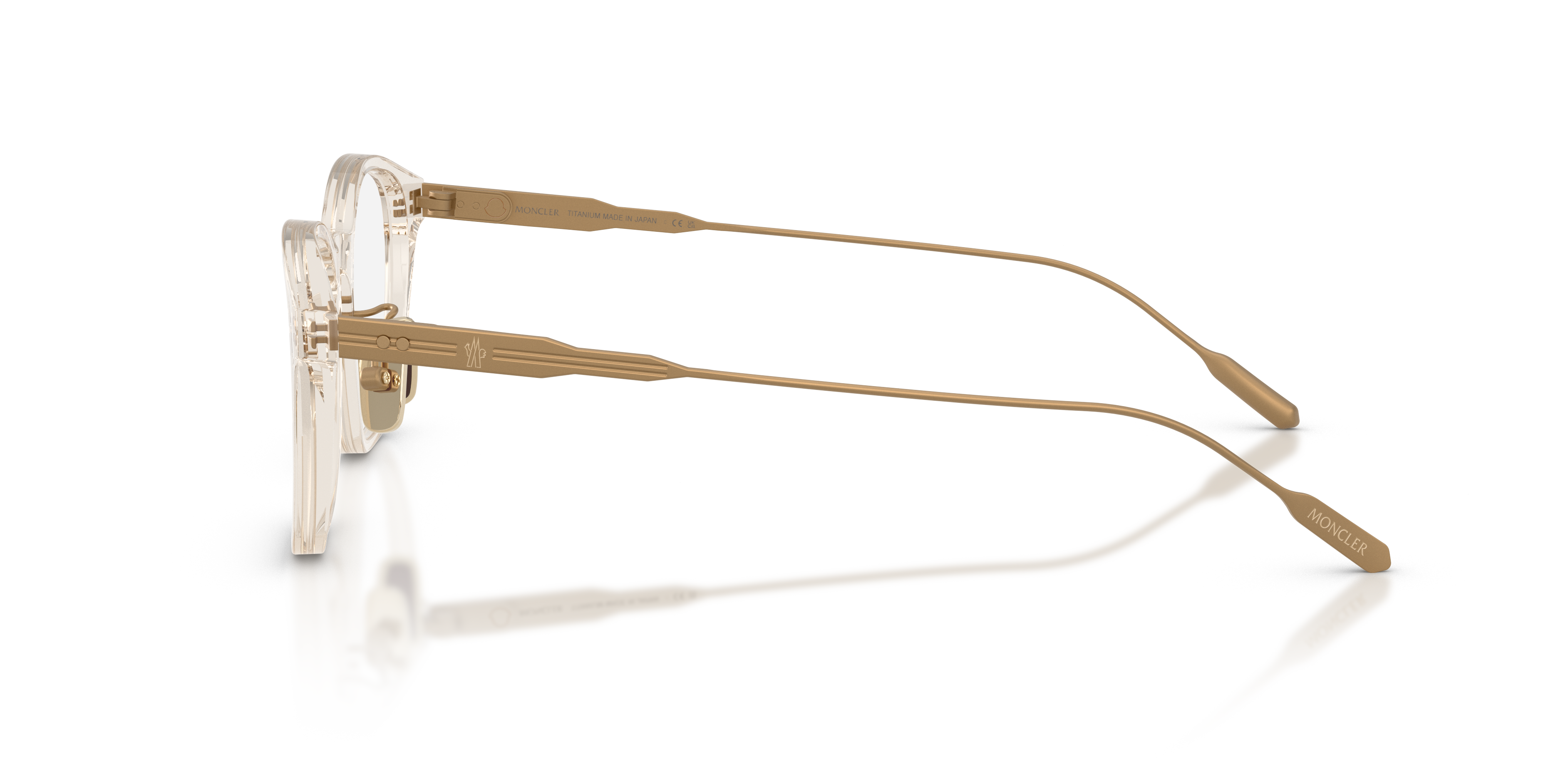 Moncler Unisex Moncler ME2030D 3003 Monturas ópticas Acetato Blanco Transparente Pantos Norma