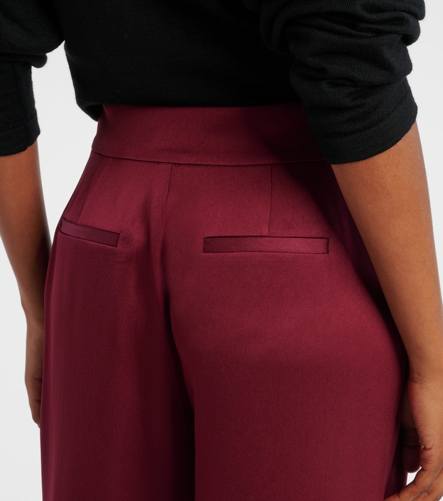 Kyra high-rise satin wide-leg pants