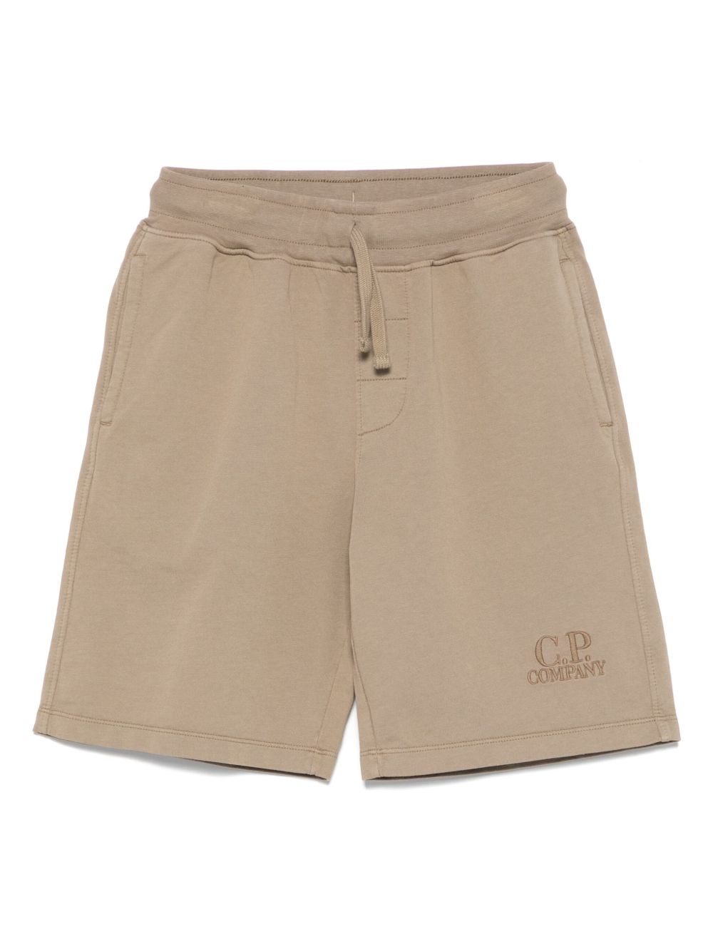 C.P. Company Kids logo-embroidered shorts - Green