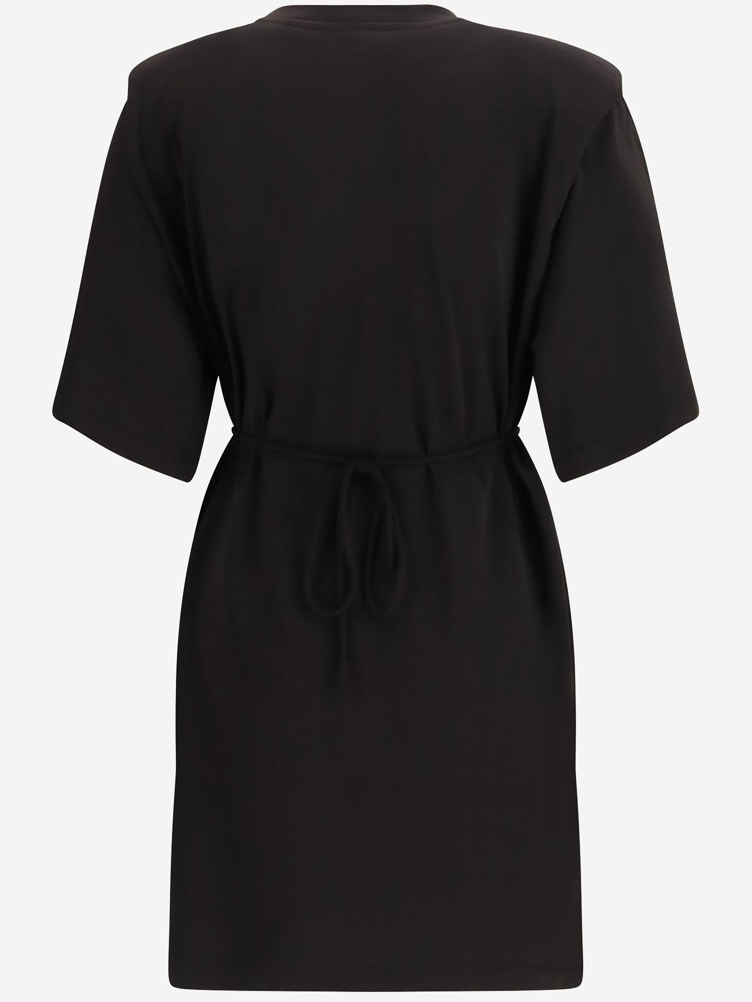 Structured Shoulder Dress — Black