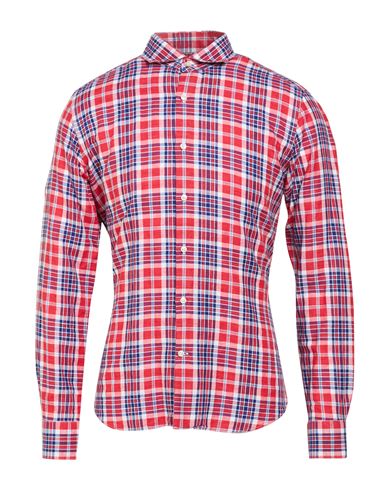 Man Shirt Red Size 15 ¾ Cotton, Linen
